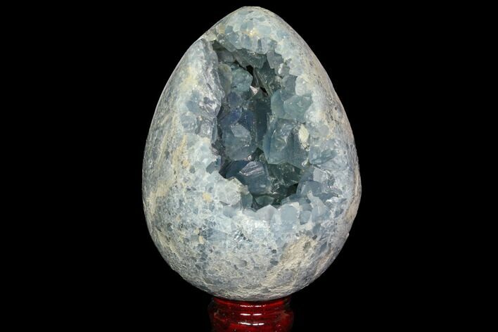 Crystal Filled Celestine (Celestite) Egg Geode - Madagascar #119358